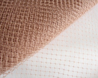 9/" Hat Veiling Birdcage Netting Nude Beige By the Yard Net V-1