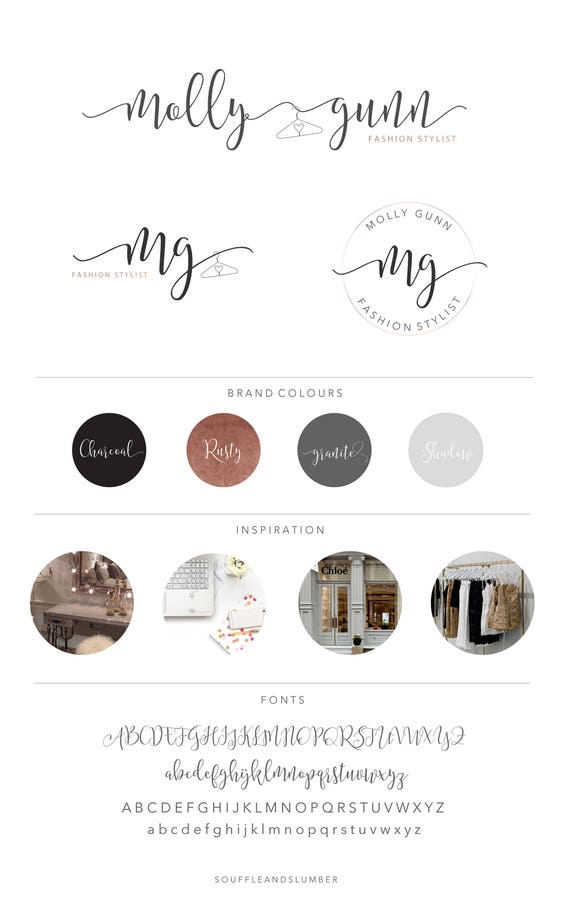 Clothing Store Boutique Branding Kit Rosegold Logo Etsy