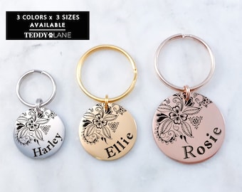 Paisley Stainless Steel Pet Tag: Personalized Dog Cat ID
