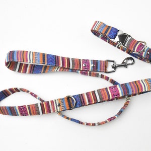 Matching Dog Leash For Dog Collar, Lead , Made with cotton fabric , nylon webbing and d-ring 120cm / 4 ft Doesn't include Dog Collar image 1