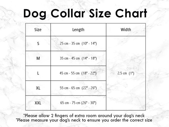 Dog Collar Size Chart