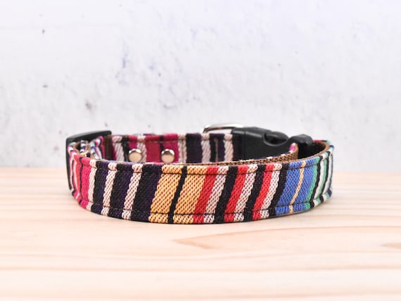 Boho Aztec Fabric Dog Collar: Adjustable Pet Collar