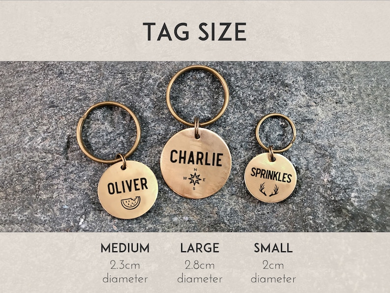 Custom Dog Name Tag, Personalised Circle Dog Tag, Pet Name Keychain, Pet ID Name Tag, Cat Collar Tag, Name Engraved Keychain, Cat Name Tag image 3