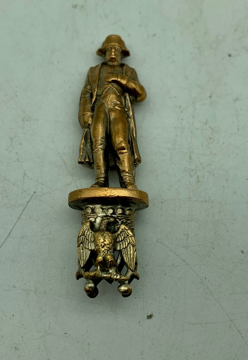 Antique Polished Metal Napoleon Bonaparte Figurine circa 19 th Century