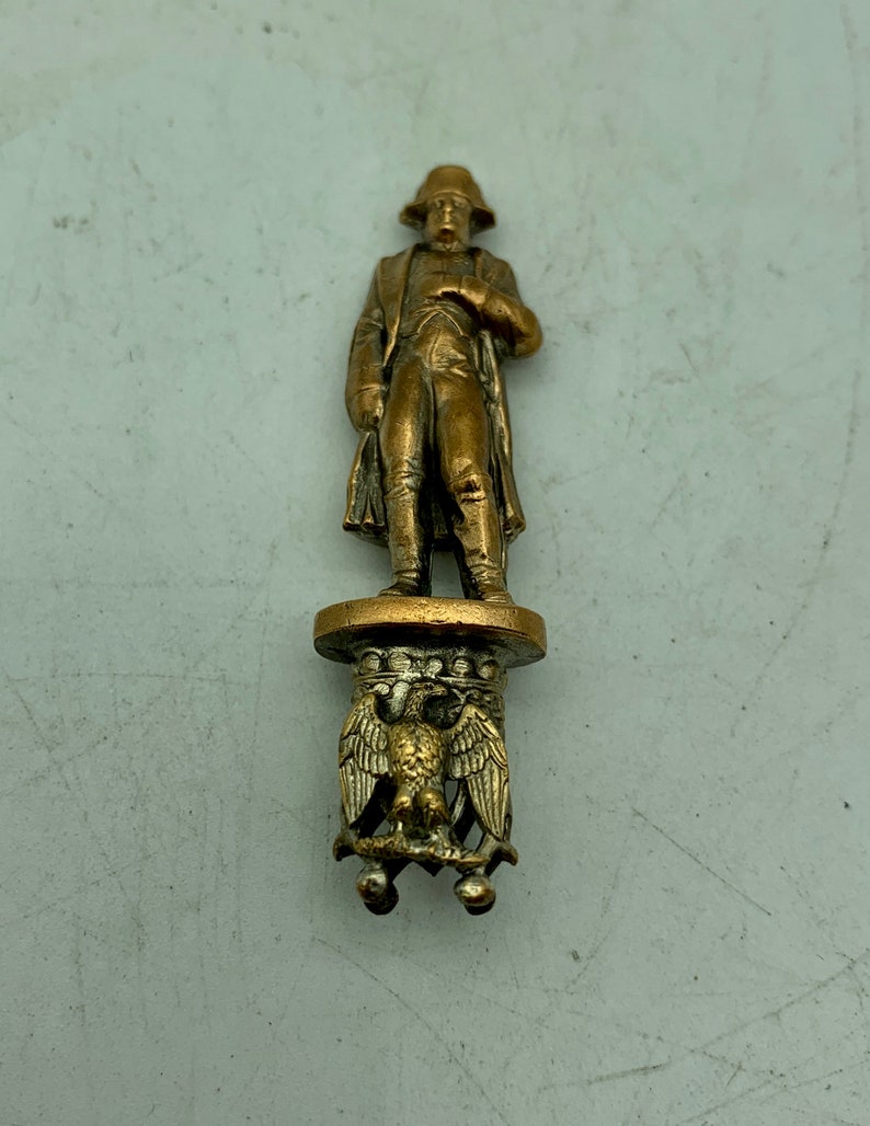 Antique Polished Metal Napoleon Bonaparte Figurine circa 19 th Century