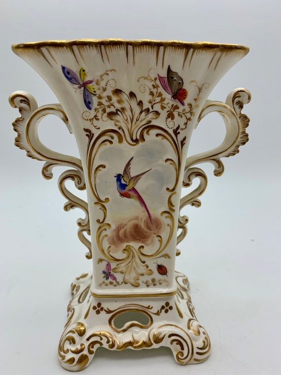 Antique English Porcelain Vase Circa 1830 Etsy
