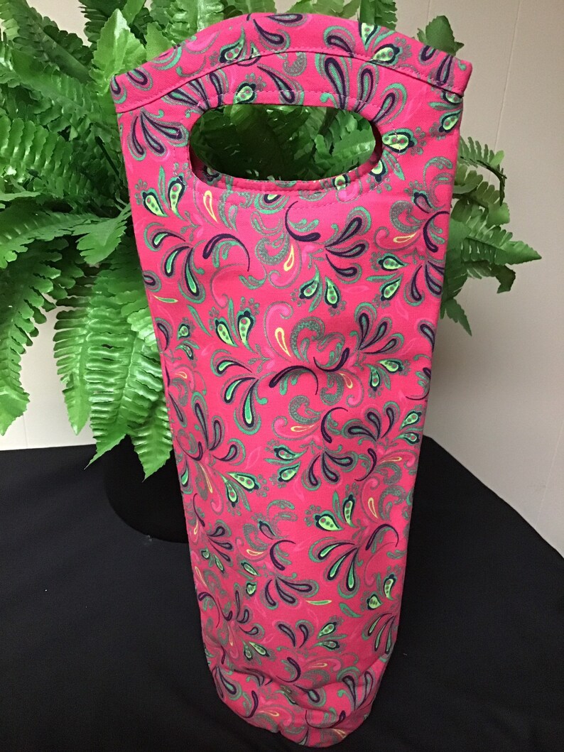 Pink Paisley Pattern Wine Gift Set Bottle Stop Etsy