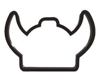 Viking Helmet Cookie Cutter - Horned Viking Helmet Cupcake Topper - Viking Gjermundbu Helmet Fondant Cutter - Norse Viking Helmet with Horns