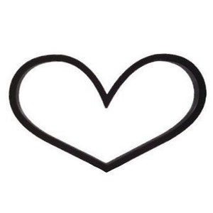 Wide Heart Cookie Cutter - Cute Heart Fondant Cutter - Heart Cupcake Topper - Valentine&#39;s Day Cookie Cutters - Flat Heart