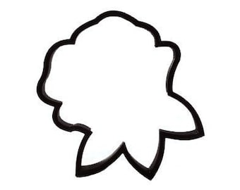 Rose Cookie Cutter - Flower Fondant Cutter - Rose with Leaf Cupcake Topper - Wedding Flower Cookie - Mother's Day Cookie Cutter