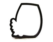 Floral Wine Glass Cookie Cutter - Stemless Wine Glass with Flowers - Wine Tasting Fondant Cutter - Bachelorette Party Cookie Cutter
