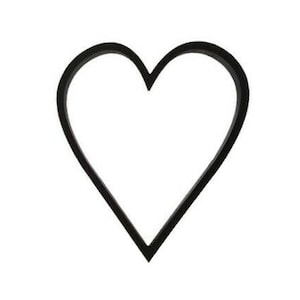 Tall Heart Cookie Cutter - Skinny Heart Fondant Cutter - Heart Cupcake Topper - Valentine&#39;s Day Cookie Cutters - Fancy Heart