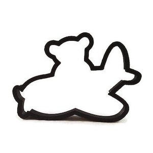 Bear in Airplane Cookie Cutter - Cartoon Plane Cupcake Topper - Teddy Bear Plane Fondant Cutter - Airplane Baby Shower - Prop Plane Cookie