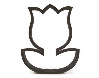 Tulip Cookie Cutter - Flower Fondant Cutter - Tulip with Leaf Cupcake Topper - Easter Tulip Flower Cookie - Spring Cookies - Garden Cookies