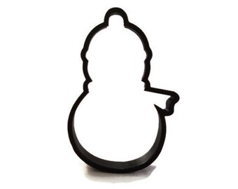 Snowman Cookie Cutter - Christmas Cupcake Topper - Cute Snowman Fondant Cutter - Snowman with Beanie Hat Scarf Cookie Cutter