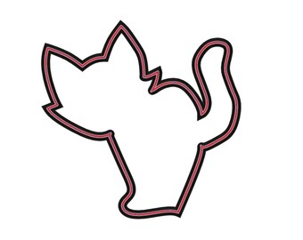 Black Cat Cookie Cutter - Halloween Cat Topper - Kitty Cat Cookie - Cartoon Cat Cookie Cutter - Cute Cat Cookie
