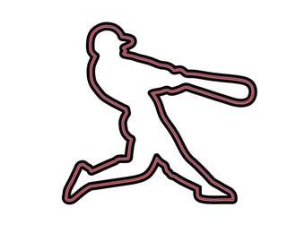 Baseball Player Cookie Cutter - Baseball Cupcake Topper - Baseball Batter Fondant Cutter - Sports Cookie Cutter - Little League Team Party
