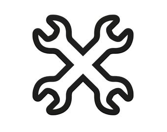 Crossed Wrenches Cookie Cutter - Mechanic Topper - Tools Fondant Cutter - Handyman Cookie Cutter - DIY Workshop Cookies - Maintenance Gift