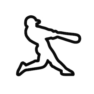 Baseball Player Cookie Cutter - Baseball Cupcake Topper - Baseball Batter Fondant Cutter - Sports Cookie Cutter - Little League Team Party