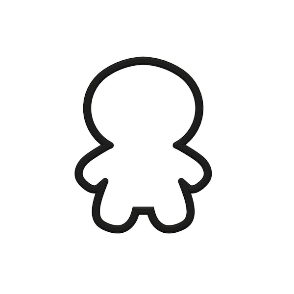 Big Head Cookie Cutter - Cartoon Person Cookie Cutter - Chubby Zombie Monster Man - Chubby Gingerbread Man Cookie Cutter