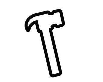 Hammer Cookie Cutter - Father's Day Cupcake Topper - Home Improvement Cookies -  Tool Cookie Cutters - Construction Cookies - Claw Hammer