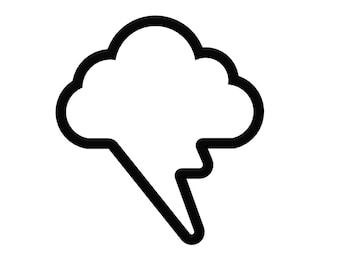 Cloud with Lightning Bolt Cookie Cutter