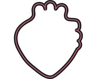 Anatomical Heart Cookie Cutter - Nurse Cupcake Topper - Realistic Heart Fondant Cutter - Halloween Heart Cookie - Nurse Graduation Cookie