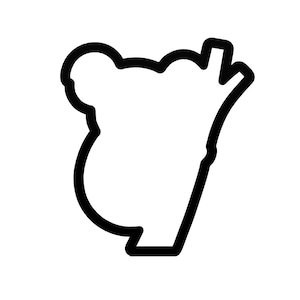 Koala on Branch Cookie Cutter - Koala in Tree Cupcake Topper - Koala Cookie Cutters - Australia Cookie Cutters - Koala in Gum Tree Cutter