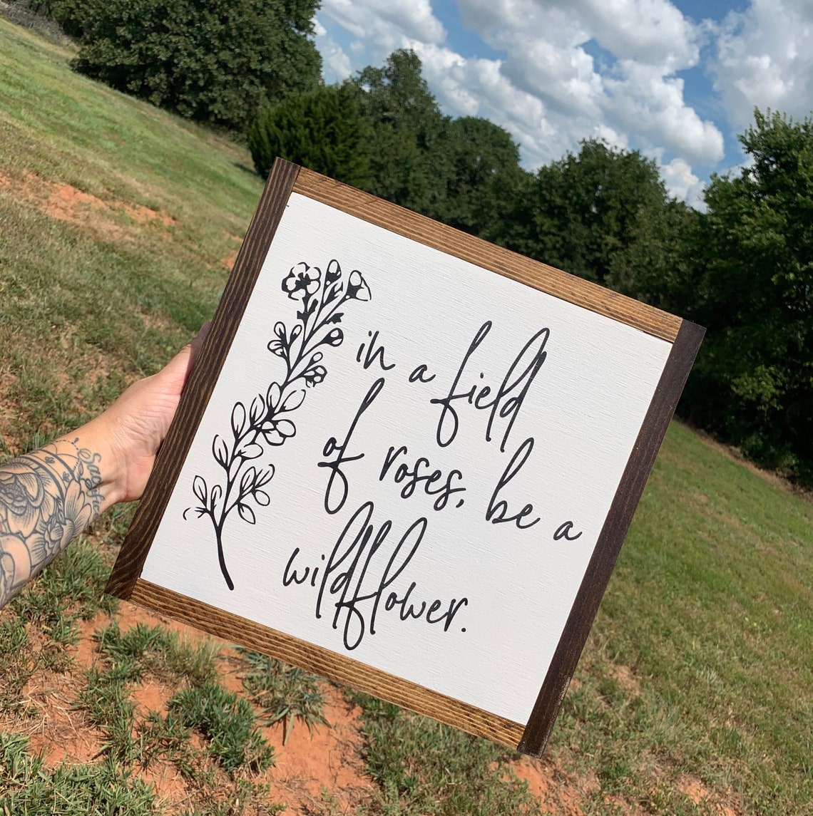 12x12 Be a Wildflower sign | Etsy