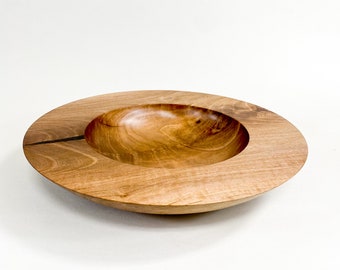 Wide Rim Walnut Fruit or Salad Bowl - 16.25"d x 3"h