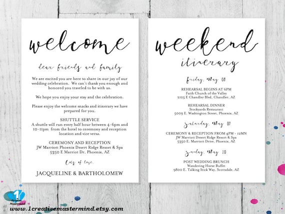 diy wedding welcome bag note welcome bag letter printable wedding welcome letter template word