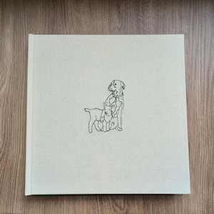 Álbum de recortes de bordado de retratos de mascotas personalizado. Álbum de fotos conmemorativo del libro de recuerdos de perros, libro de recuerdos de fotos de cachorros amantes de las mascotas hecho a mano, regalo conmemorativo de mascotas