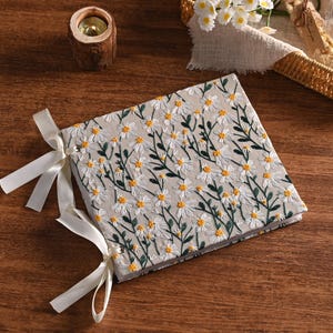 Vintage Floral Photo Scrapbook Album 8x8, 8x11, 12x12 Handmade Fabric Covered Wedding Guest Book Elegant Flower Memory Book for All Occasion