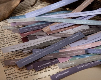 English Words Phrases Decorative Stickers 40 Sheets Die Cut Scrapbooking Text Deco Stickers DIY Phrase Stickers Journal Planner Sticker Book