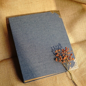 Denim surface Photo Album with Sleeves 4x6 Photo Memory Slip In Family Album Instax Photo Book Anniversary Album Baby Album Personalized