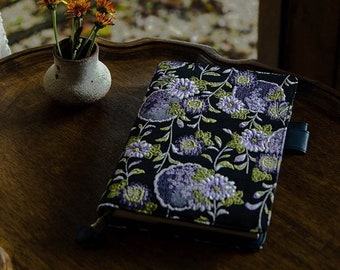 Fantasy Wisteria Flower Embroidered Notebook Journal A5 A6 TN B6 Weeks Fabric Notepad Leather Interior Student Planner 2024 Planner Cover