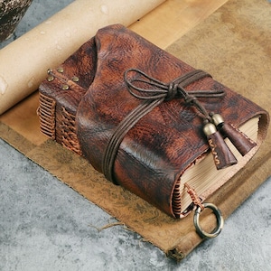 Quaderno da viaggio antico tinto a mano in pelle di vacchetta vintage con bordo in bianco Deckle Edge Paper Retro Diary Book A5 A6 A4 Kraft Paper 480P