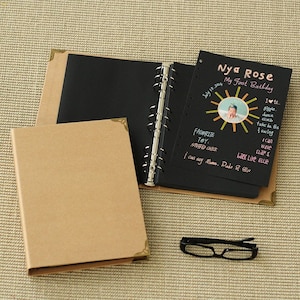 Álbum de recortes vertical Kraft, cuaderno de hojas sueltas en blanco de 9 agujeros, álbum de fotos hecho a mano, diario retro, álbum de recortes de boda, regalo de graduación