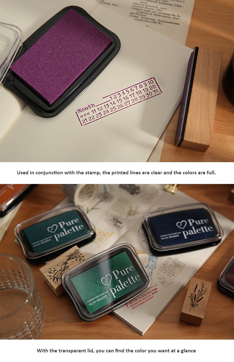 Classic Pure Pallet Ink Pad Stamps ( 12 colors ) – Original Kawaii Pen