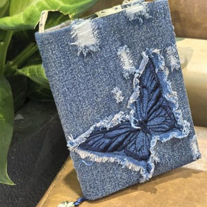 Denim Embroidery Butterfly Notebook Journal A5A6 Handmade Fabric Notebook Sleeve Journal Cover Retro Notepad Planner Diary Book Special Gift