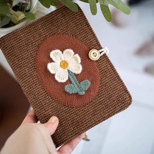 Woolen Plaid Patchwork Fabric Journal A6 A5 Knitted Flower Corduroy Notebook Retro Loose-leaf Notepad Lined Dotted Blank Notebook Cute Dairy