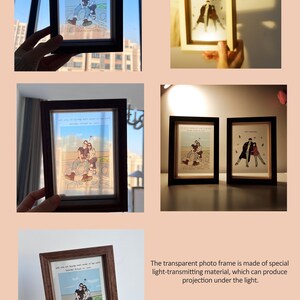 Couple Portrait illustration Couple Family Photo Frame Transparent Background Desktop Picture Frame with Photo Printing 4x6 or 5x7 Wedding image 6