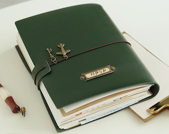 Handgemaakt aquarelschetsboek PU-cover plakboekalbum met vouwpagina's, gepersonaliseerd dagboek, losbladig notitieboekje, reisdagboekplanner