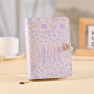 Jacquard Light Purple Fabric Notebook Journal A6 A5 Ins Floral Loose-leaf Journal Refilled Travel Notebook Portable Diary Book Gift for her