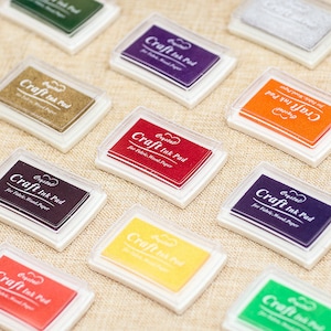 Almohadilla de tinta pigmentada a base de agua multiusos de 15 colores. Almohadilla de tinta para sellos de goma. Almohadilla de tinta Archival Craft para sellos de mano. Sello de almohadilla de tinta grande