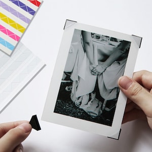 Stickers d'angle photo PVC transparents, couleurs arc-en-ciel auto-adhésifs 144 pièces/feuille, Stickers d'angle pour scrapbooking DIY, album photo, livres souvenirs