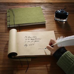 Army Green Felt Retro Thread-bound Book Journal, Sketch Book, Notebook vuoto, Journal, Diario, Libro personalizzato, Carta Scrapbooking, Planner