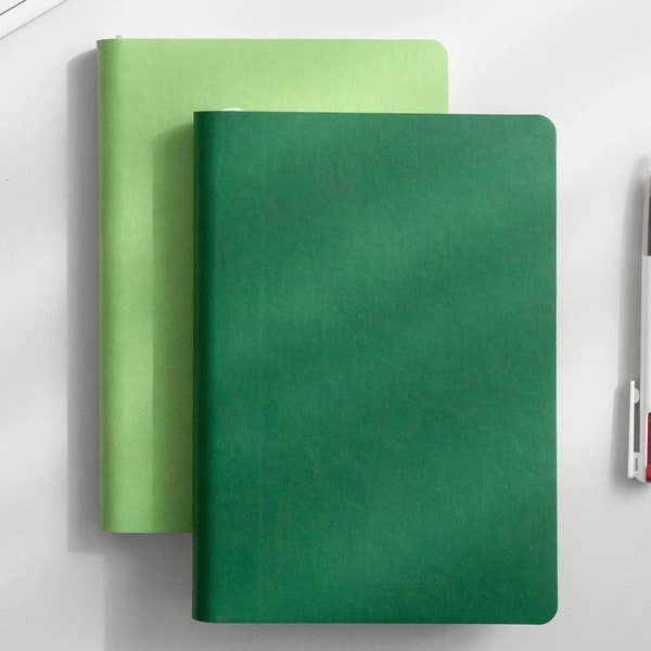 A5 Lined PU Cover Notebook Journal Personalized Soft Cover Notepad Modern Dairy Basic Color Notebook Portable Planner Stationery 16 Color