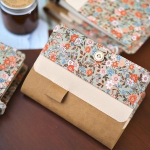 Fabric Floral Washed Kraft Paper Patchwork Journal A5 A6 Multi-functional Planner Portable Diary Refillable Notebook Journal for Women GIft