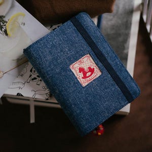 Original Denim A6 Loose-leaf Journal, Pony Patchwork Fabric Diary, Travel Planner, Refillable Notebook, Travel Journal for 2026 Horse Year